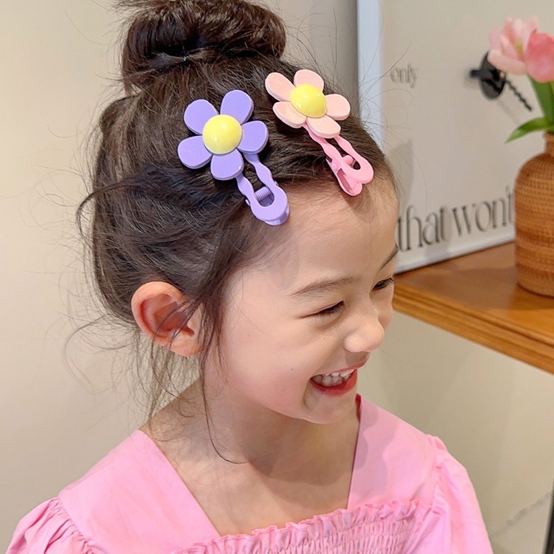 Kẹp Tóc Mái Hoa Dễ Thương Không Đau Cho Bé Gái