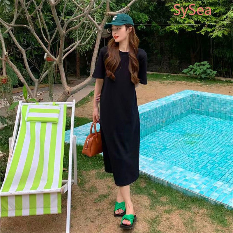 Đầm Dáng Rộng Hở Lưng Thời Trang Mùa Hè Hàn Quốc Cho Nữ Có Size Lớn