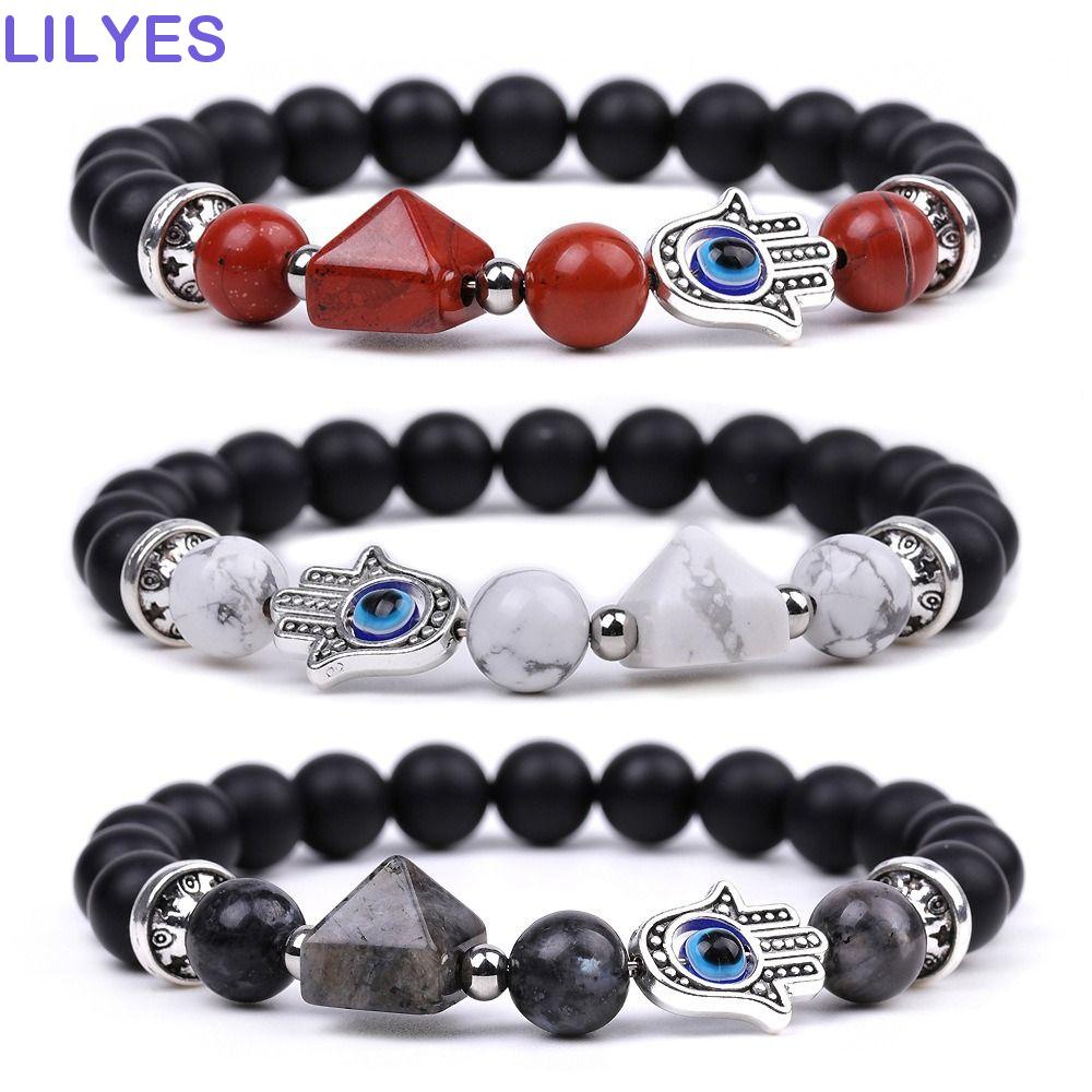 Lilyes Vòng Đeo Tay Dây Bện Gắn Hạt Acrylic Hình Kim Tự Tháp Nhỏ Độc Đáo Thời Trang Hợp Xu Hướng