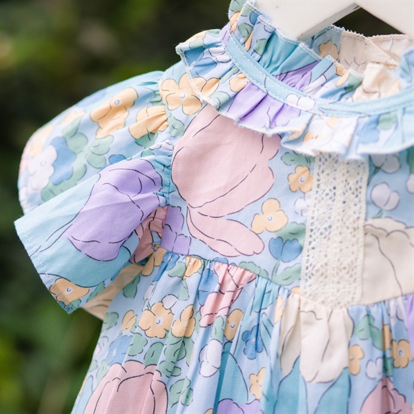 Váy 5124 babydoll phối bèo cổ