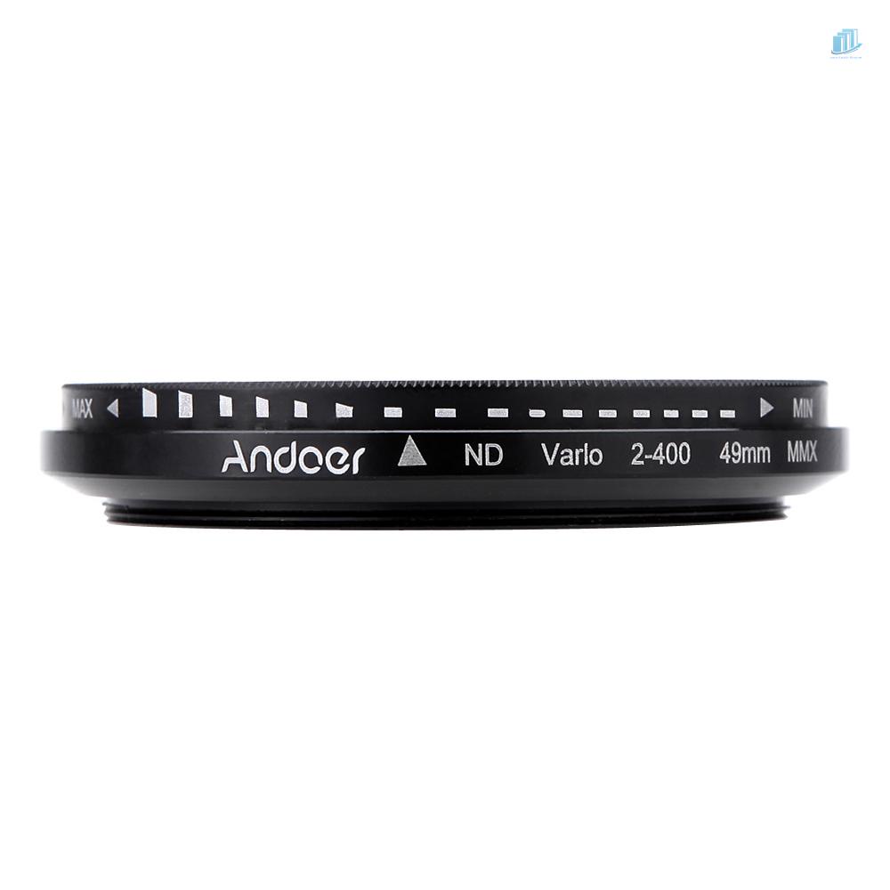 Kính Lọc ND2 Sang ND400 V Cho Máy Ảnh DSLR Andoer 49mm ND Fader Trung Tính Có Thể Điều Chỉnh ND2