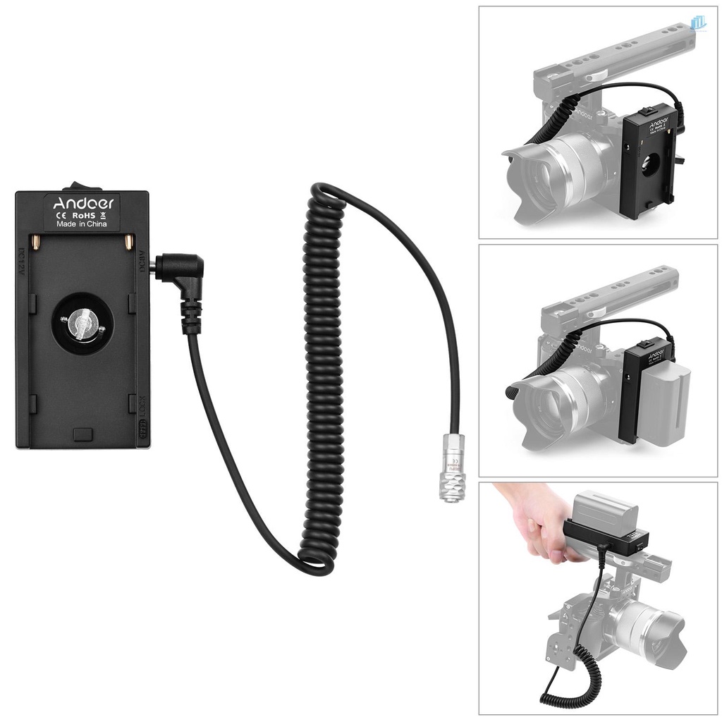 Bộ Chuyển Đổi Giá Đỡ Pin + Cáp Nguồn BMPCC 4K / 6Ks Cho smartwatchinone Andoer NP-F970 F750