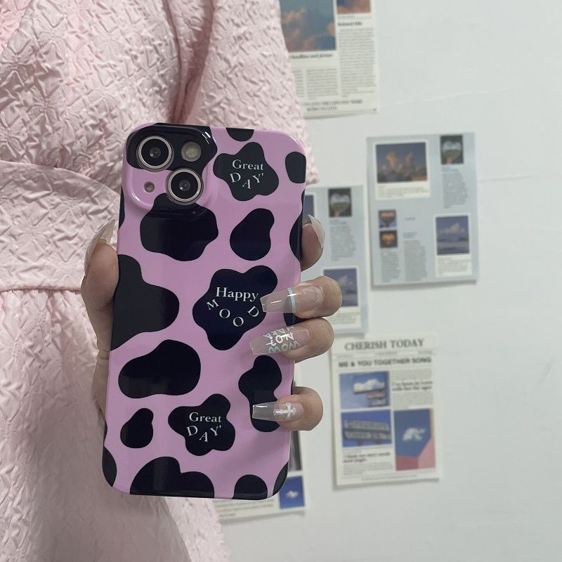 Ốp Điện Thoại Màu Hồng Họa Tiết Hoạt Hình Dễ Thương Cho Apple Promax1411ins 12 / Film 13 MC3E