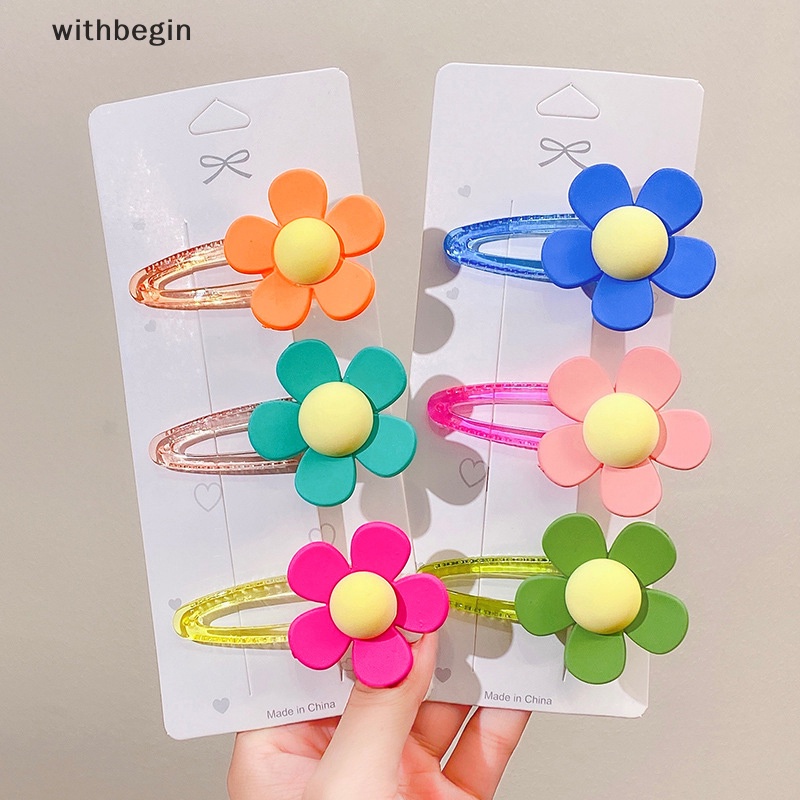 Kẹp Tóc Hình Bông Hoa Màu Sắc Ngọt Ngào Xinh Xắn Cho Nữ