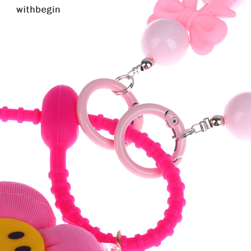 Móc Khóa Xe Hơi Đính Hạt Màu Kẹo Ngọt Hình Hoa Cười Dễ Thương Cho Nữ