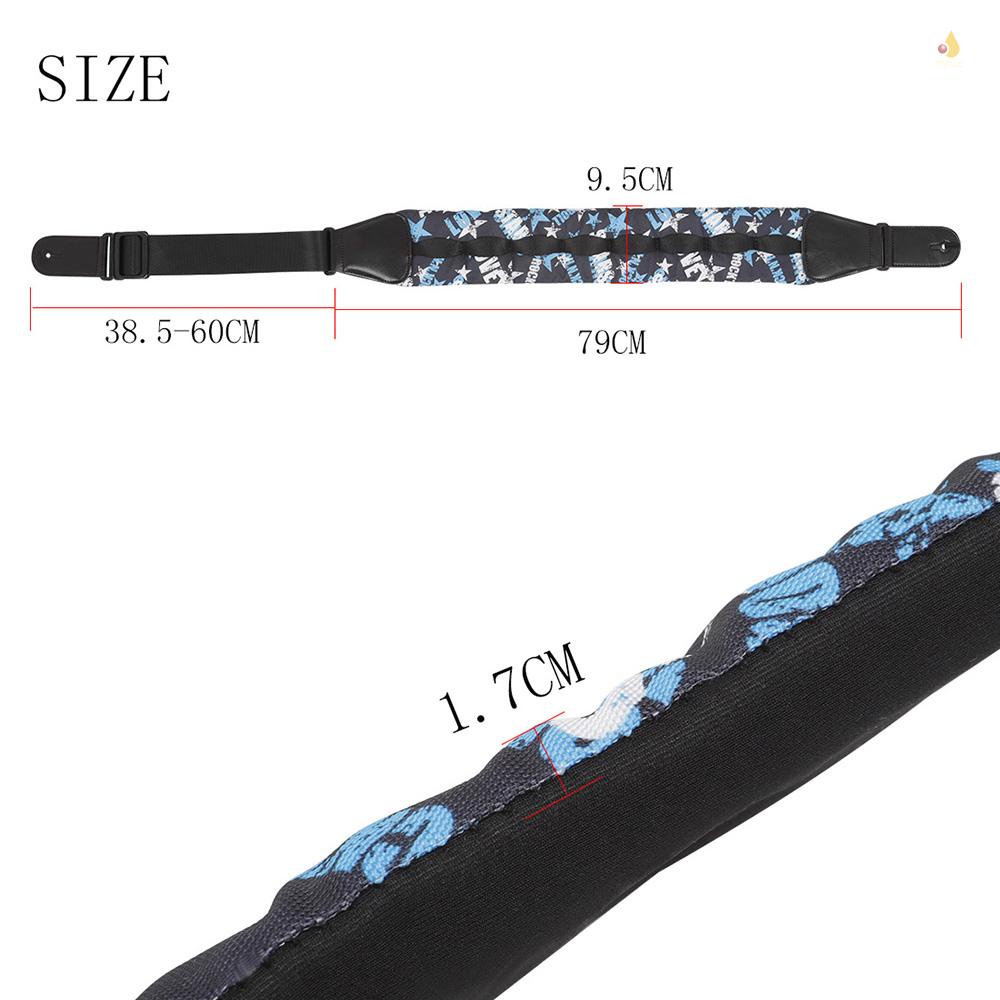 Dây Đeo Vai Bằng Vải Oxford Dày Bản Rộng Có Thể Điều Chỉnh Độ Dài Cho Đàn Guitar Bass Acoustic Electric Guitar