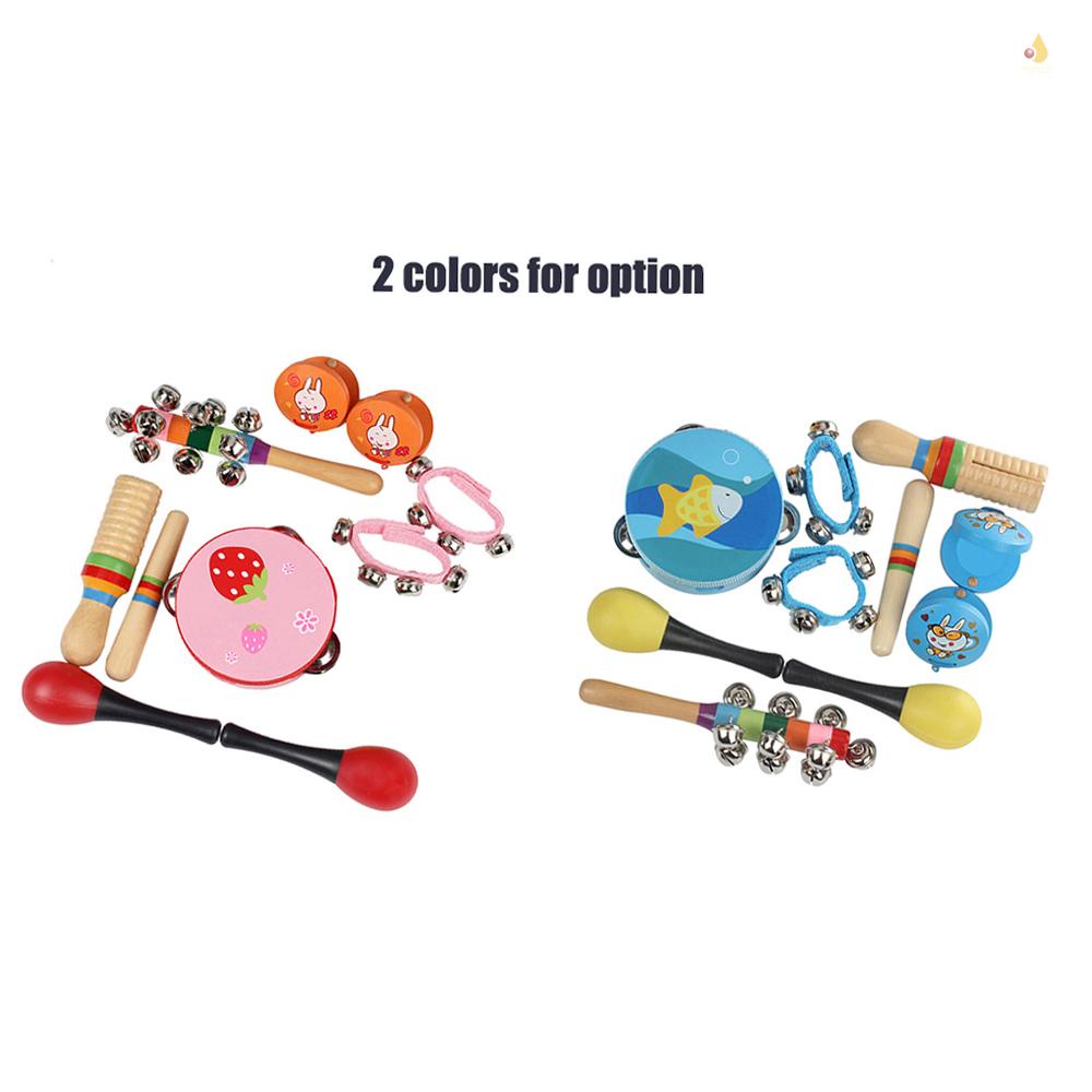 Set 10 Nhạc Cụ Bằng Gỗ Cho Bé