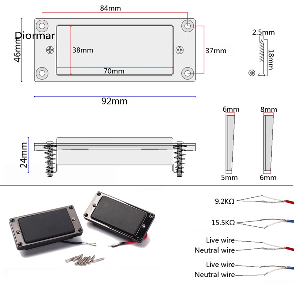 Bộ Pickup Lõi Kép Cho Đàn Guitar Điện Les Paul