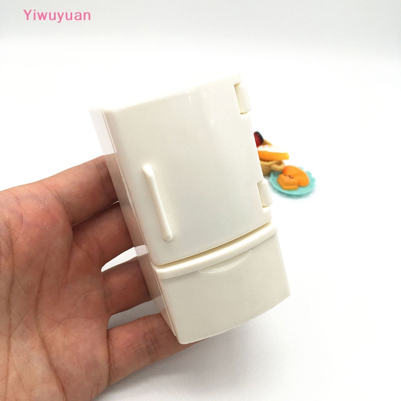 < Yiwuyuan > Tủ Lạnh Đồ Chơi Màu Trắng Cho Nhà Búp Bê Nhà Bếp Trẻ Em Mới