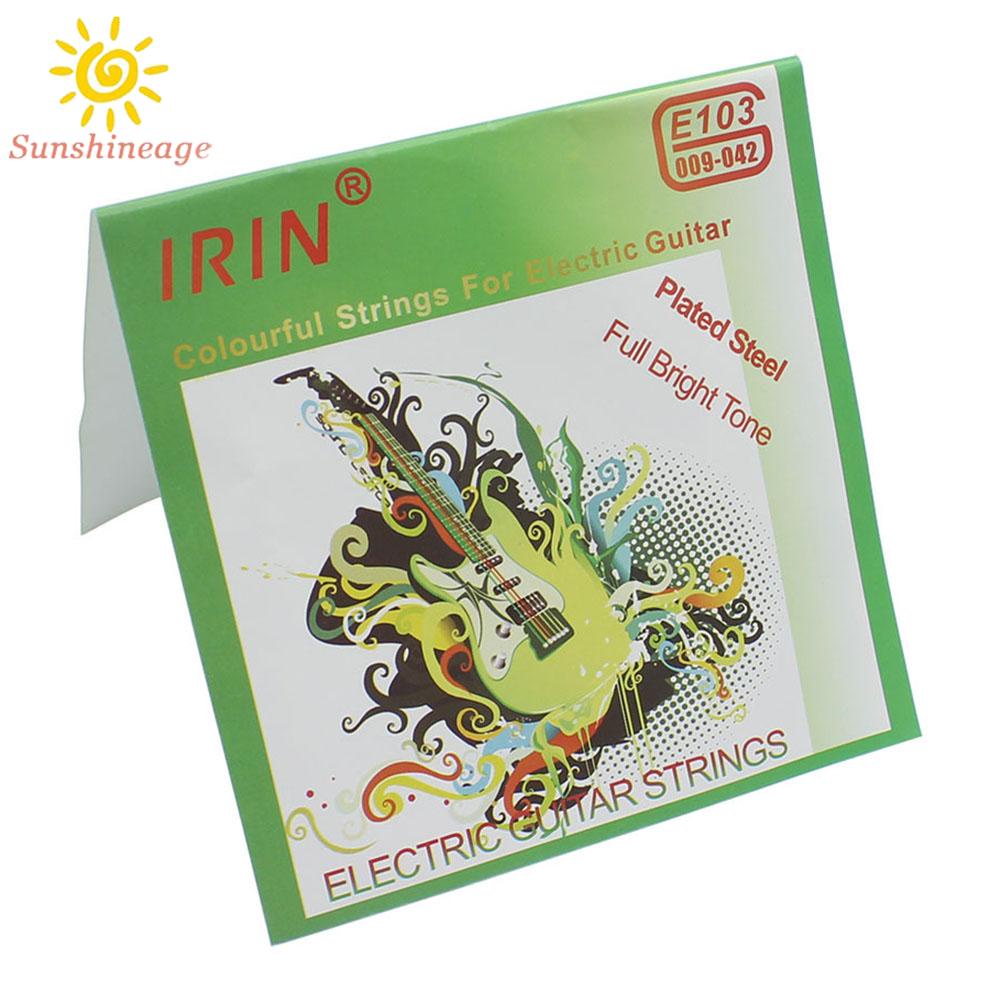 Irin Set 6 Dây Đàn Ghi Ta Điện E103 Bằng Kim Loại Mới