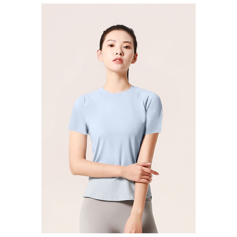 Áo Thun Thể Thao Tay Ngắn Phối Lưới Thoáng Khí Nhanh Khô Thời Trang Mùa Hè Cho Nữ