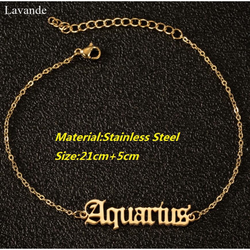 Lắc Chân Bằng Thép Không Gỉ Hình Cung Hoàng Đạo Phong Cách Âu Mỹ Thời Trang Mới