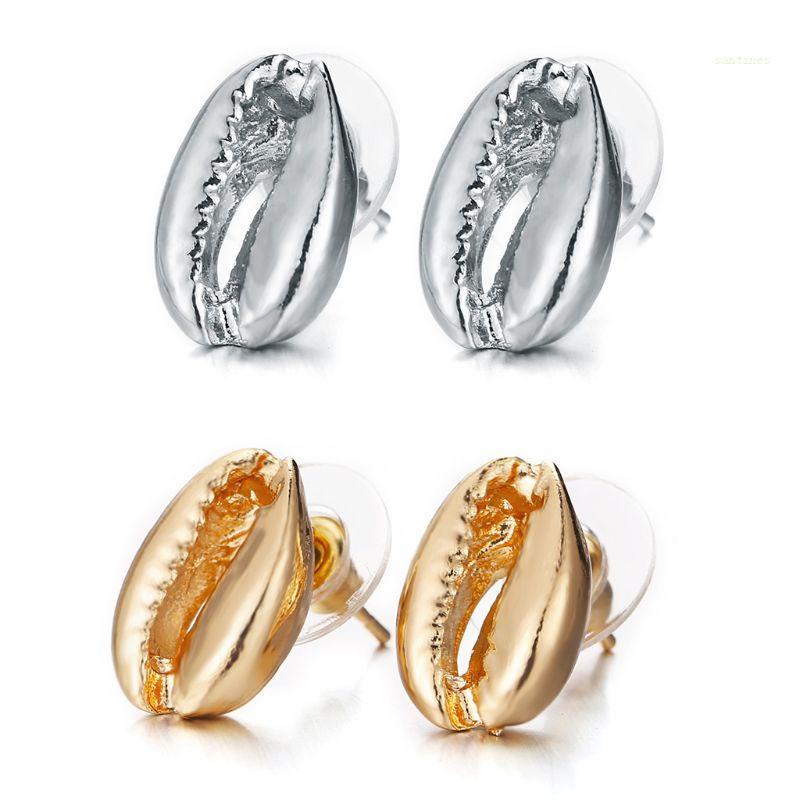 1 Cặp Bông Tai Hình Vỏ Sò Bằng Hợp Kim Phong Cách Vintage Sáng Tạo