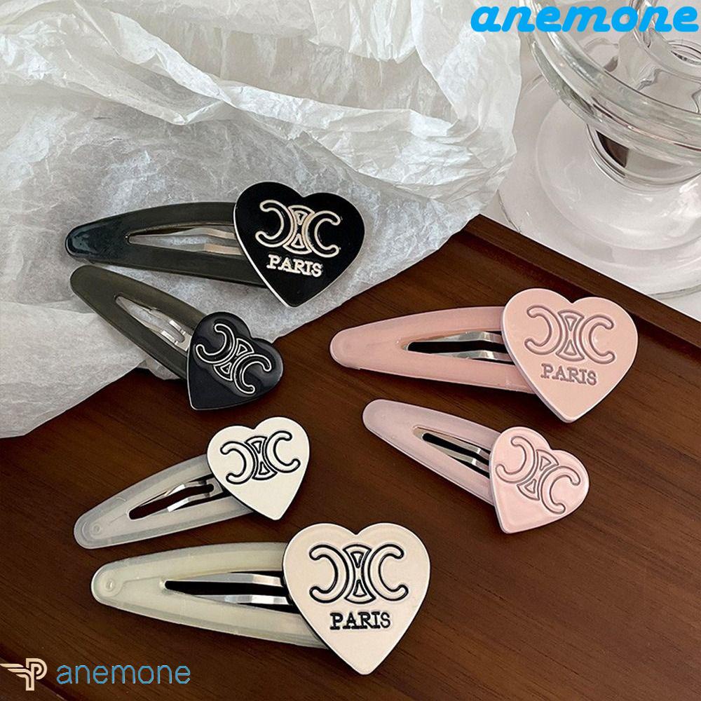 Kẹp Tóc Mỏ Vịt Rỗng Màu Kẹo In Chữ Phong Cách Hàn Quốc Ngọt Ngào Cho Nữ