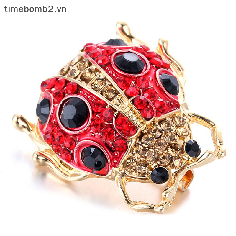 {Timebomb} Ghim Cài Áo Hình Côn Trùng Đính Đá Pha Lê Tráng Men Vintage Dễ Thương Làm Quà Tặng