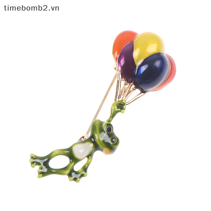{Timebomb} Ghim Cài Áo Hình Chú Ếch Đeo Bong Bóng Nhiều Màu Sắc Vui Nhộn Dùng Làm Quà Tặng