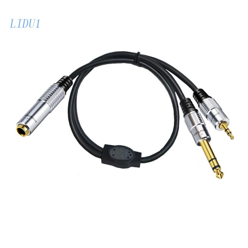 Cáp Chia Chữ Y LIDU1 6.35mm 1 / 4 inch TRS Mono Female Sang Dual 3.5mm + 6.35mm