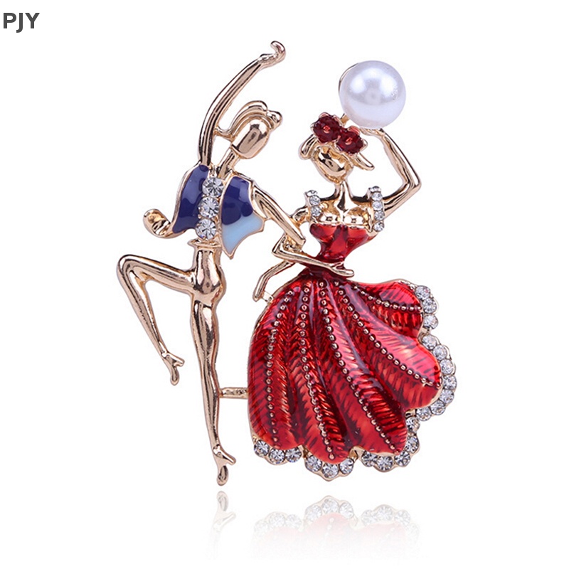 Ghim Cài Áo Hình Vũ Công Múa Ba Lê Đính Ngọc Trai Giả PJ