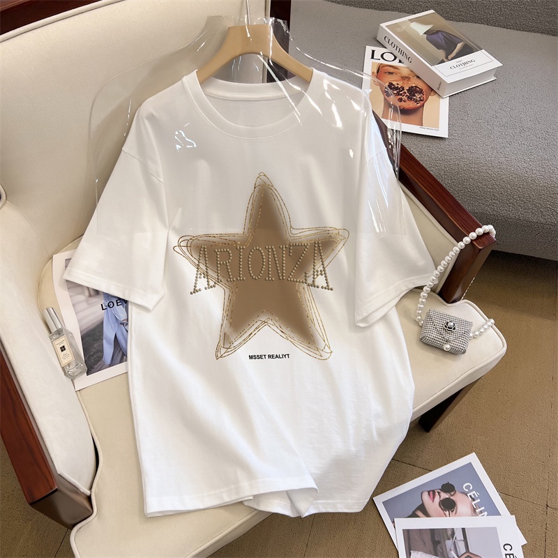 NRVP Áo Thun Nữ Tay Ngắn 100% Cotton In Hình Phong Cách Hàn Quốc Mới