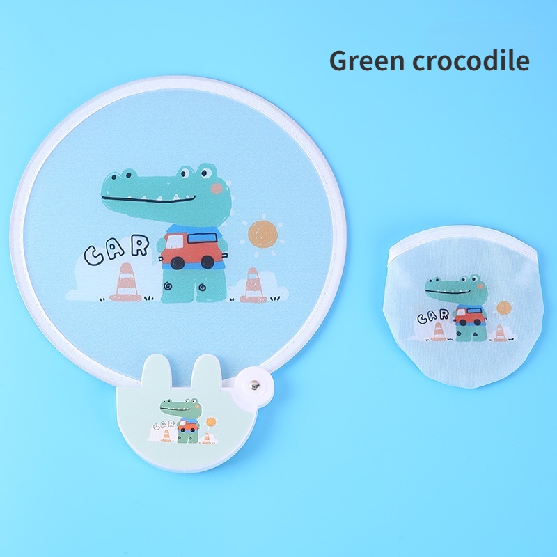 Quạt Xếp Mini Bằng Vải Họa Tiết Hoạt Hình Xinh Xắn Dành Cho Bé