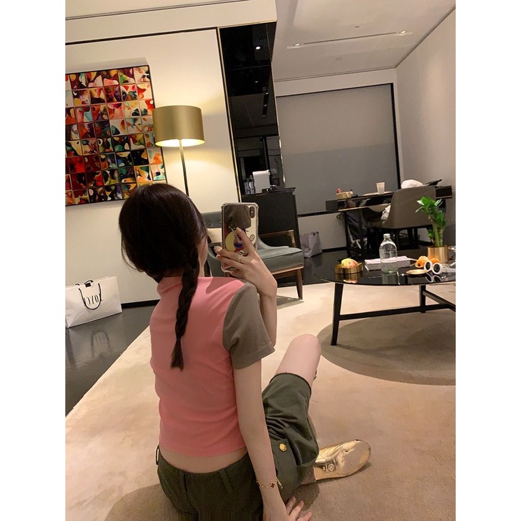 Áo Thun Cotton Ngắn Tay Cổ Tròn Dáng Ôm In Họa Tiết Thời Trang Mùa Hè Dành Cho Nữ