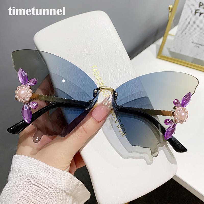 Kính Mát Tròng Trong Suốt Chống Tia UV400 Kiểu Dáng Cổ Điển Dành Cho Nữ timetunnel