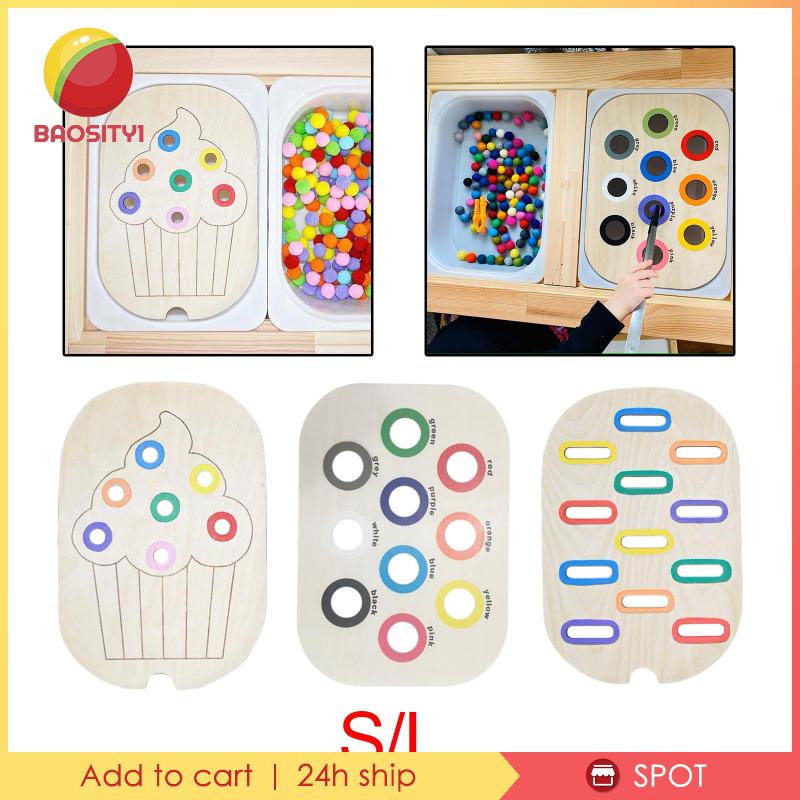 [Baosity1] Trò Chơi Phân Loại Bằng Gỗ Phân Loại Montessori Màu Sắc Theo Phương Pháp Montessori Cho Bé Trai Và
