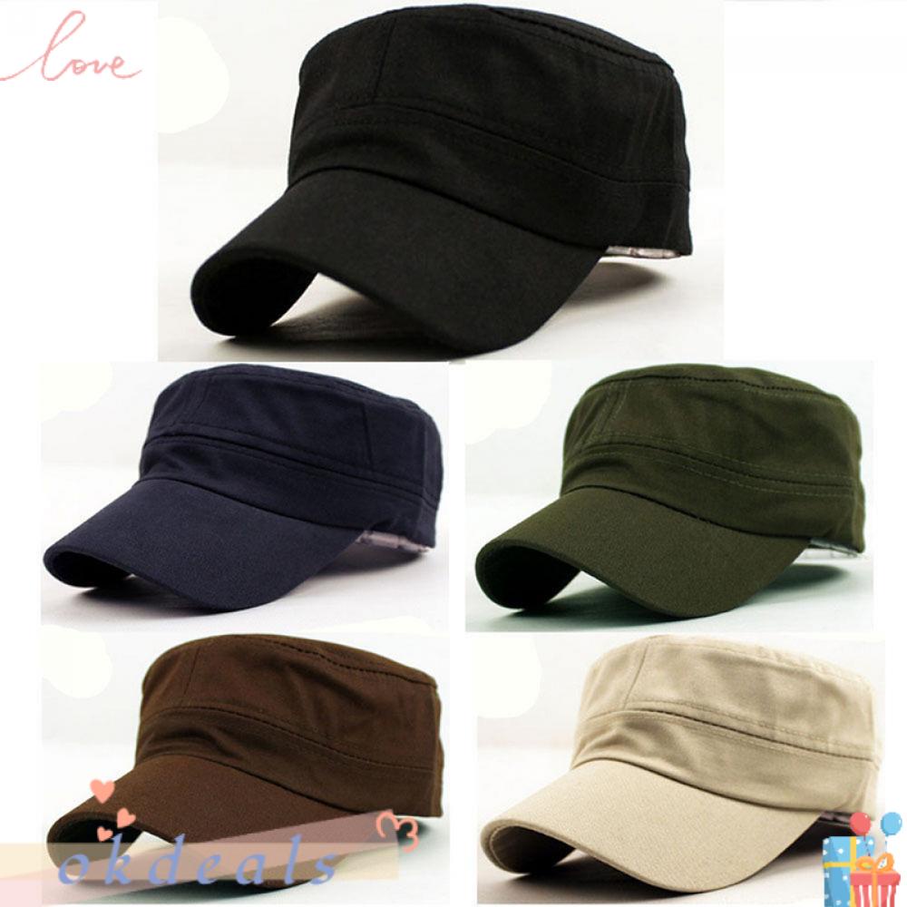 Mũ Lưỡi Trai Cotton Màu Trơn Phong Cách Vintage