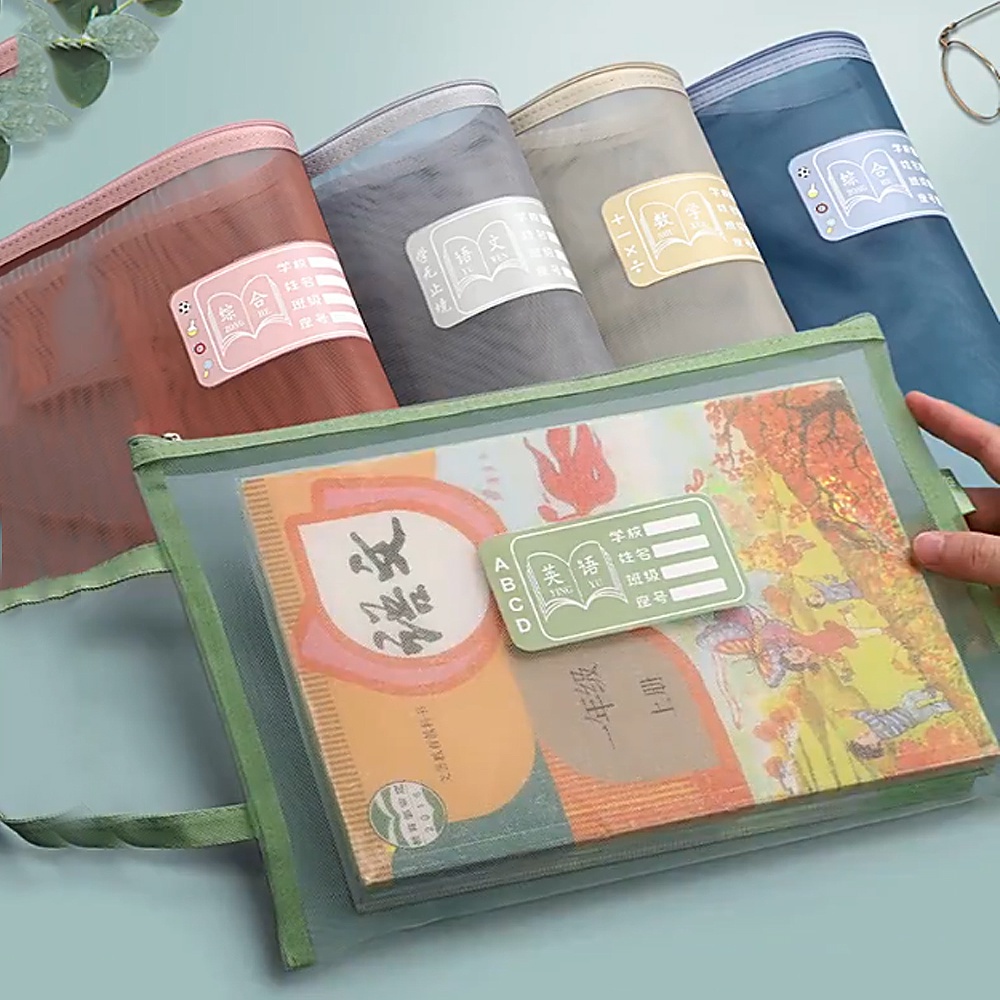 Túi Lưới Đựng Bút Bằng PVC Trong Suốt Màu Trơn Siêu Bền Tiện Dụng Ốp