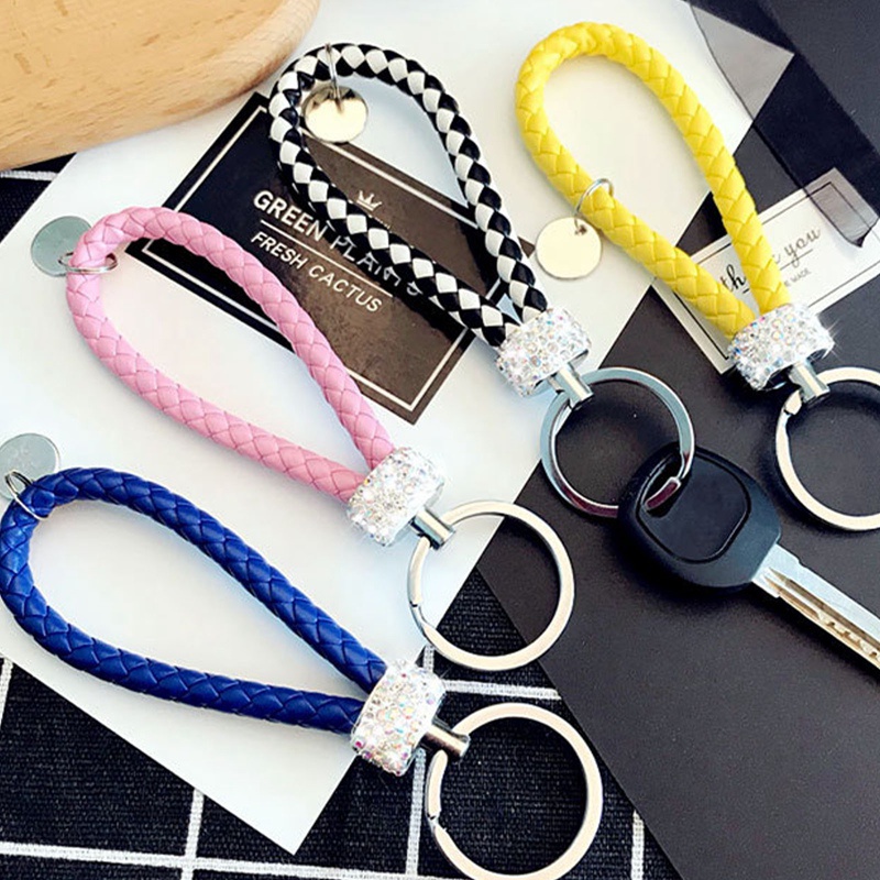 Ygt Móc Chìa Khóa Bằng Da Pu Đính Đá Lấp Lánh Thời Trang Cho Nam Và Nữ