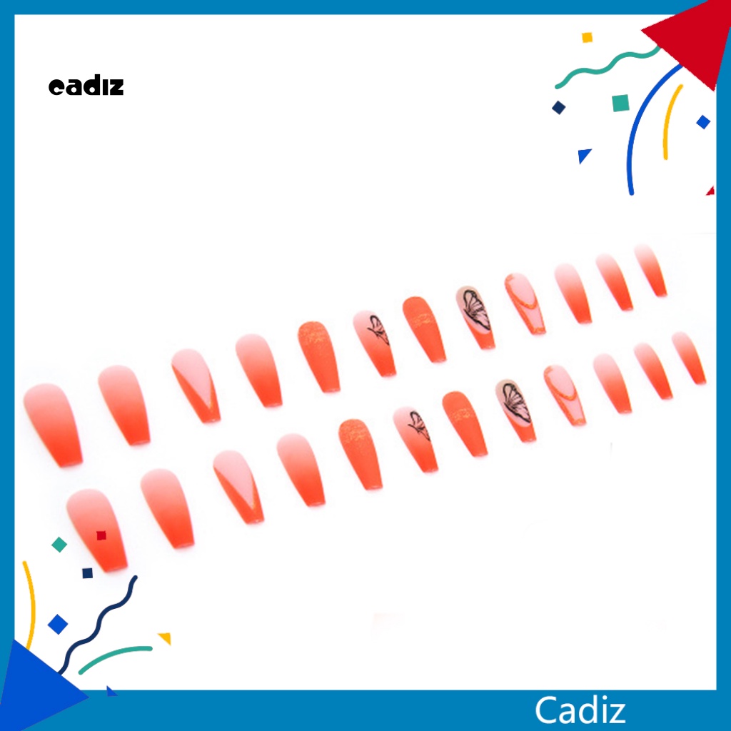 Bộ 24 Móng Tay Giả Che Phủ Toàn Diện Kèm Keo Dán Có Thể Tái Sử Dụng