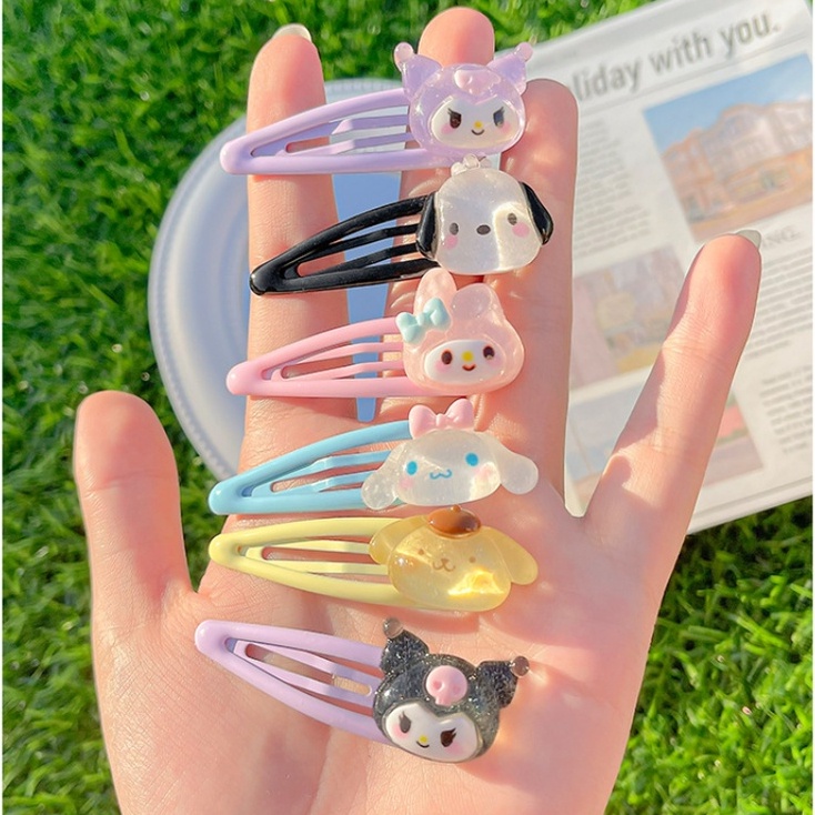 Kẹp Tóc BB Trong Suốt Họa Tiết Hoạt Hình Dễ Thương Cho Nữ