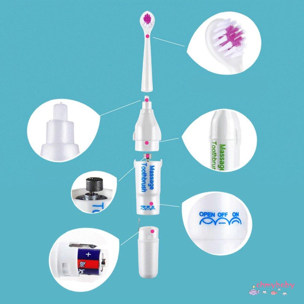 [Trong kho] Kích thước nhỏ gọn 3 Cái / Bộ Bàn chải đánh răng điện Pin chống nước trẻ em [P/7]