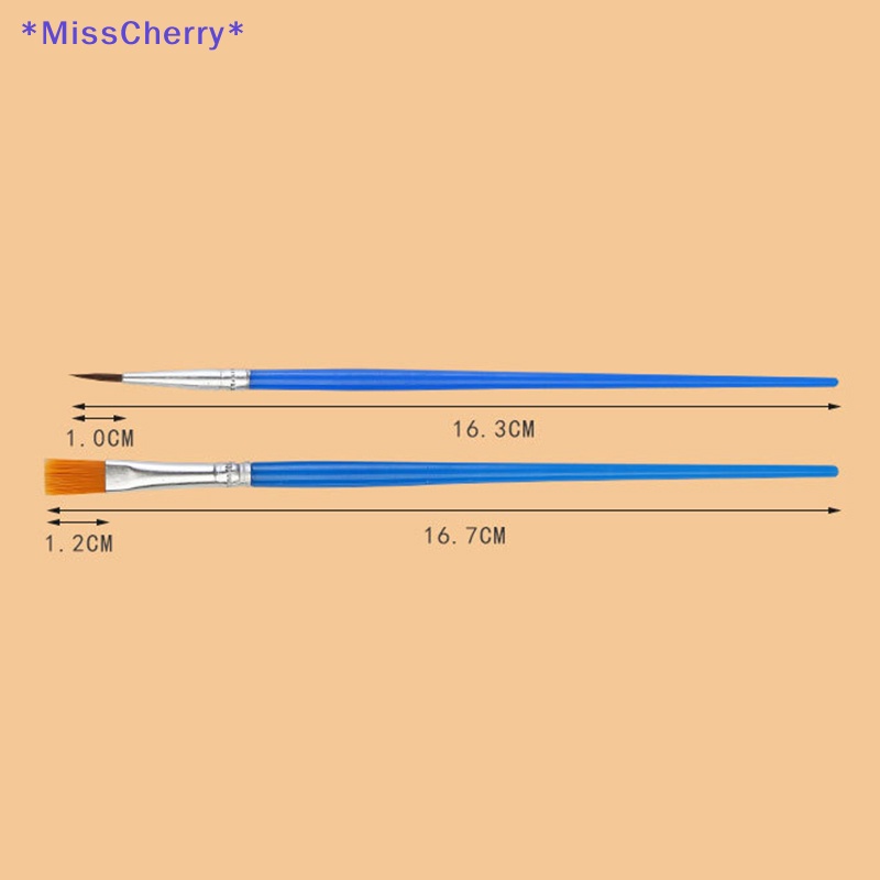 Set 10 Cọ Vẽ Tranh Màu Nước Đầu Nhọn Phẳng Tiện Dụng Mới