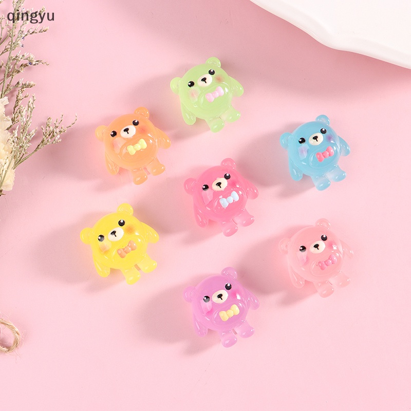 Qingyu Bộ 10 Tượng Gấu Dạ Quang Thu Nhỏ Bằng Nhựa Resin Trang Trí Tiểu Cảnh