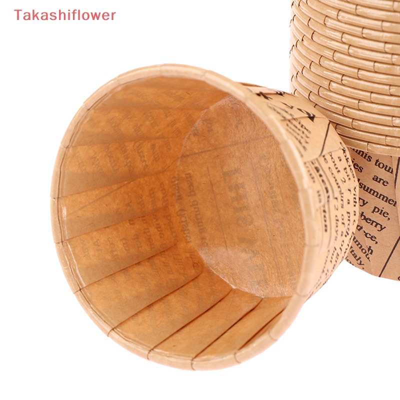 Set 50 Cốc Giấy Uốn Cong Làm Bánh Cupcake Chống Dầu