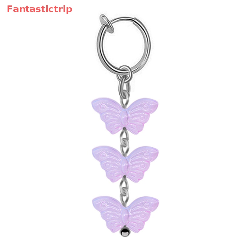 [Fantastictrip] Khuyên Rốn Dạng Kẹp Tua Rua Hình Bướm Thời Trang Mới Cho Nữ