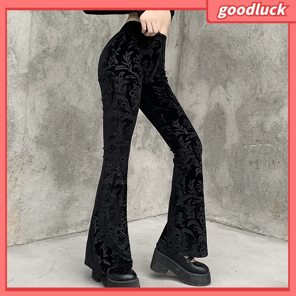 [ULK] Quần Ống Rộng Lưng Cao In Họa Tiết Gothic Harajuku Cổ Điển Thu Đông Dành Cho Bạn Nữ