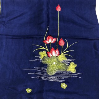 Khăn thêu tay Lụa Tơ Tằm cao cấp, 100% silk