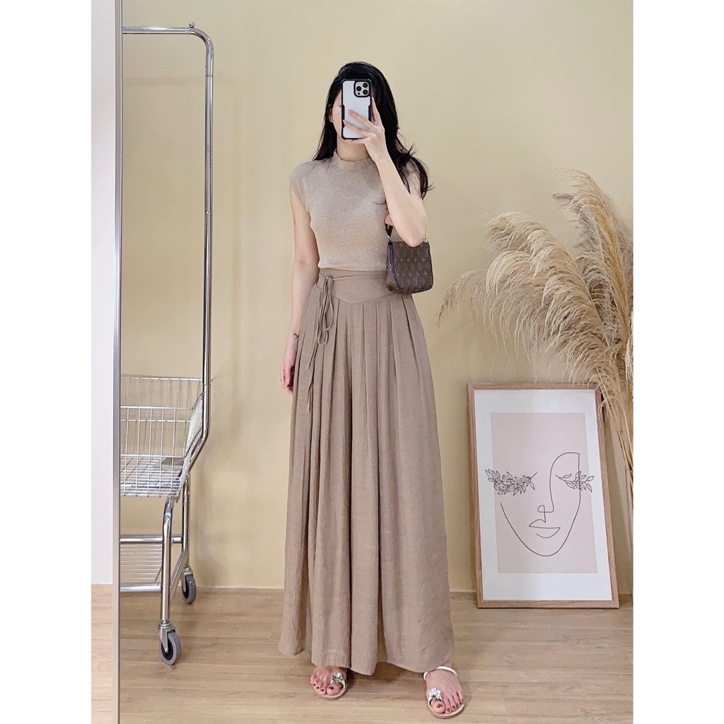 ✨BÁN SỈ✨Quần đũi ống rộng 2 lớp choàng lệch 3 màu