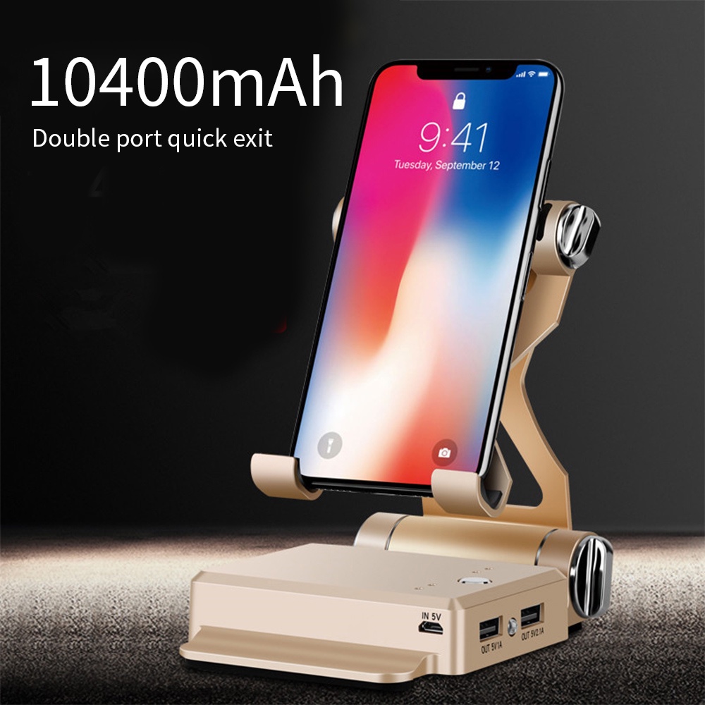 Sạc Dự Phòng 10400mAh 3 Trong 1 Đa Năng Có Thể Gập Lại Kèm Loa Bluetooth Và Đèn LED