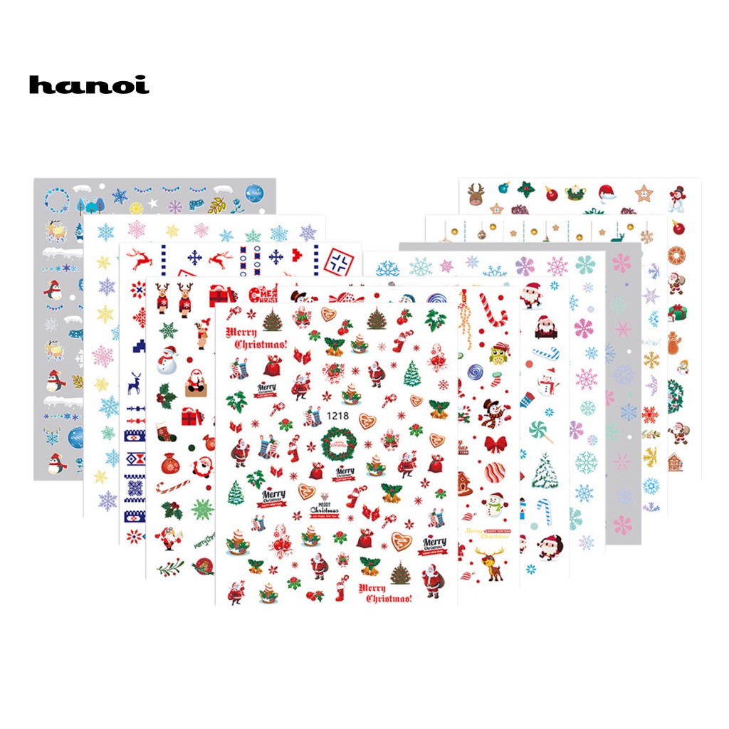 Set 11 Hình Dán Móng Tay Họa Tiết Bông Tuyết 3D DIY