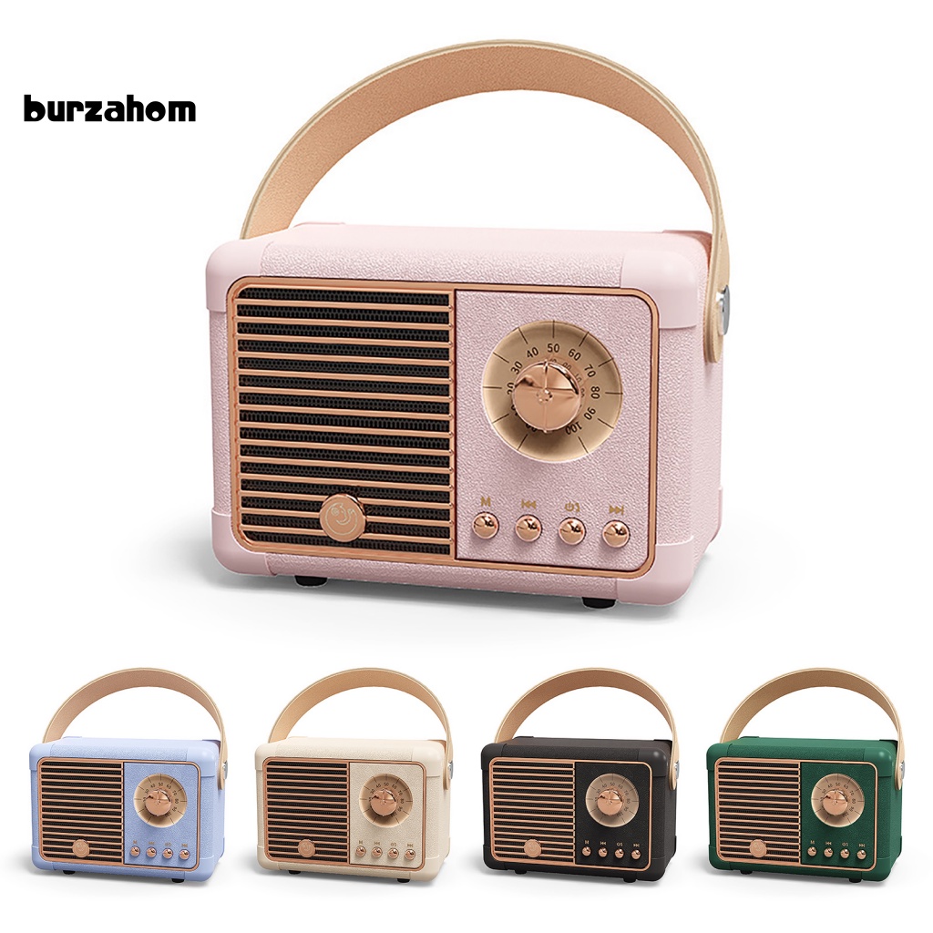 Loa Bluetooth Không Dây Bur HM11Plus Âm Thanh Siêu Trầm Phong Cách Retro