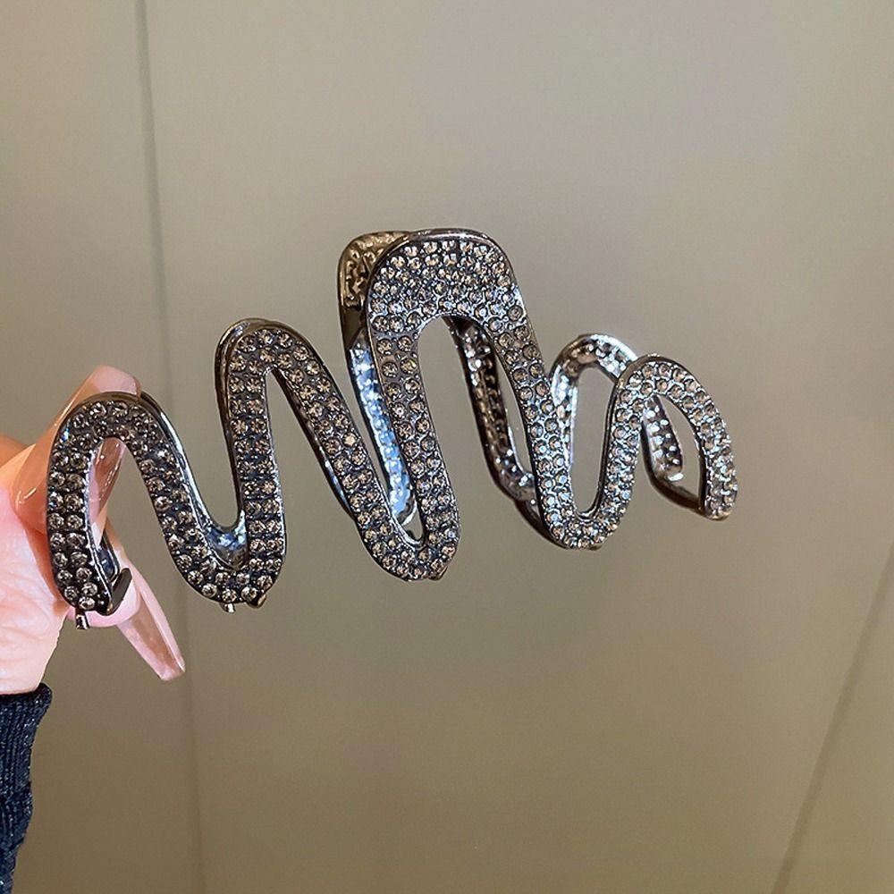 TWINKLE Kẹp Tóc Càng Cua Đính Đá Hình Rắn Phong Cách Vintage Hàn Quốc Cho Nữ