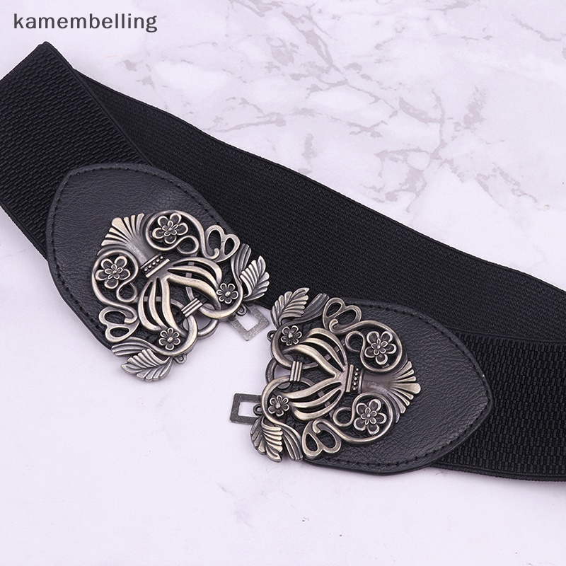 Thắt Lưng Bản Rộng Co Giãn Phong Cách Vintage Cho Nữ