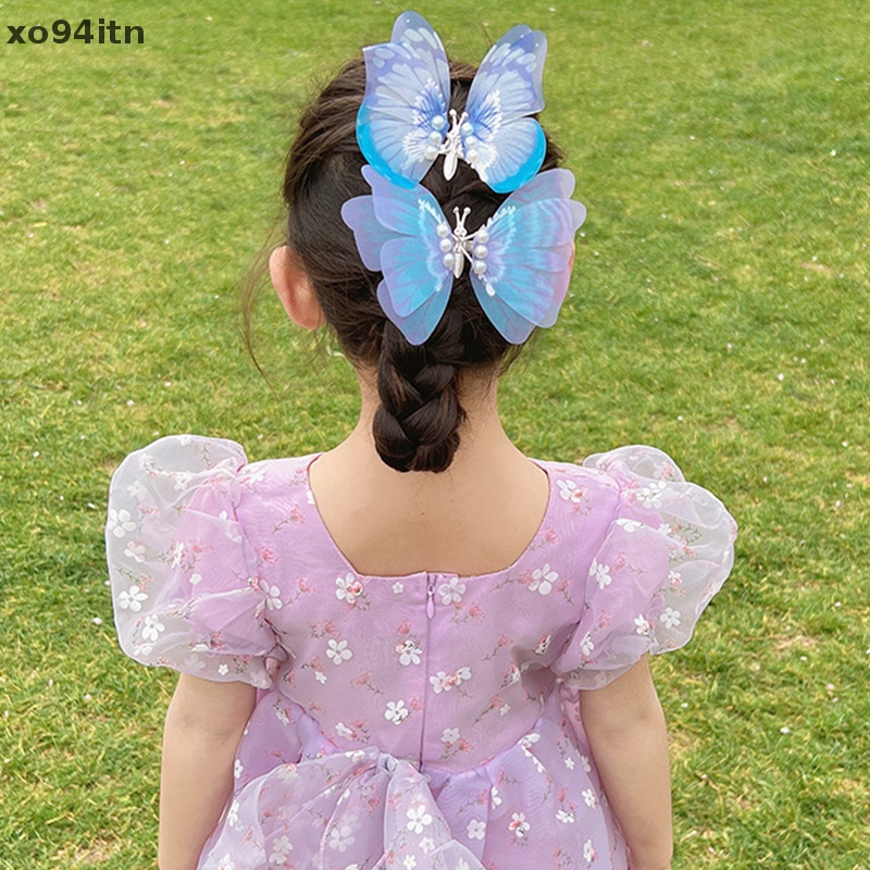 Kẹp Tóc Hình Cánh Bướm Đính Ngọc Trai Xinh Xắn Cho Bé Gái