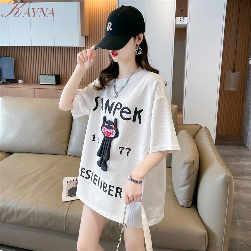 Áo Thun Búp Bê Ba Chiều Tay Ngắn Dáng Rộng In Hình Búp Bê Thời Trang Mùa Hè Hàn Quốc 2023 Cho Bạn Gái