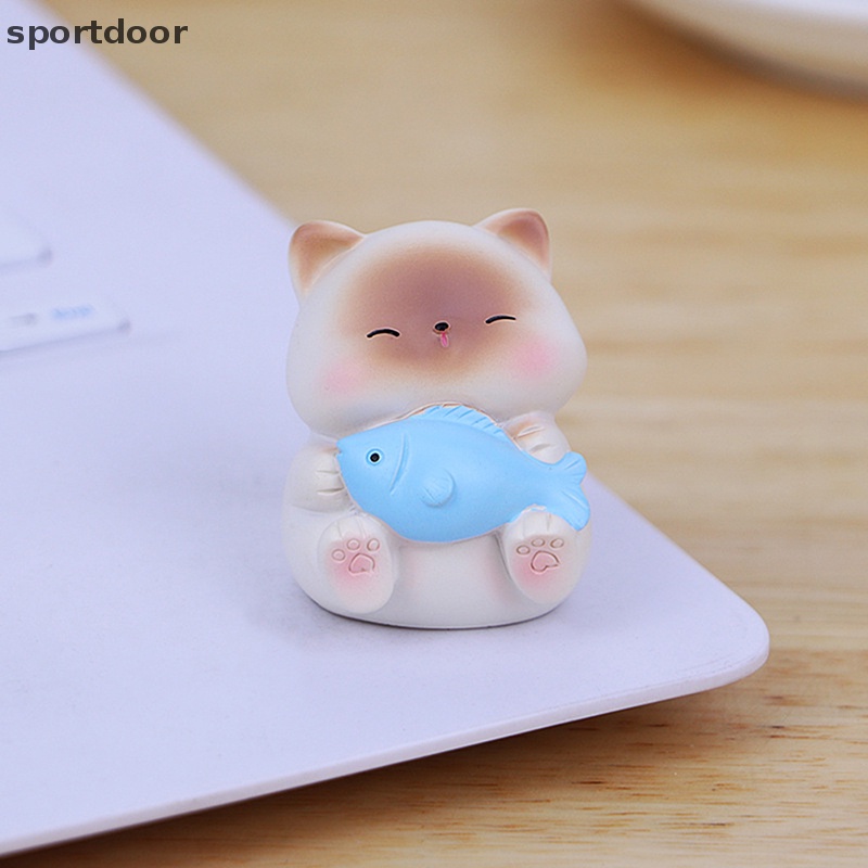 [sportoutdoor] Đồ trang trí Mèo Hoạt Hình Thu Nhỏ Trang Trí Tiểu Cảnh Để Bàn Xe Hơi [out]