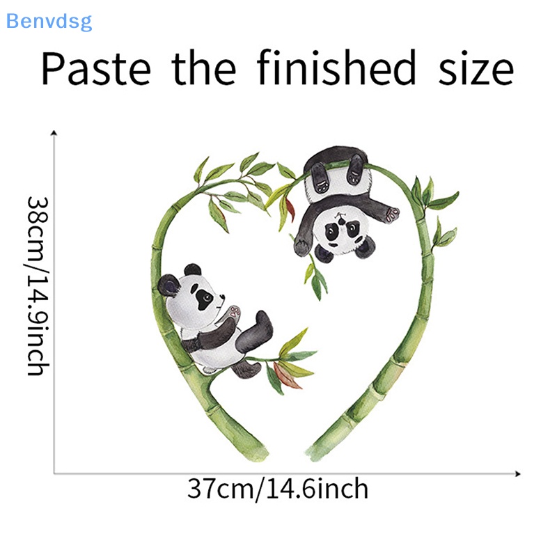 Miếng Dán Tường Bằng PVC Hình Gấu Trúc Hoạt Hình Dễ Thương