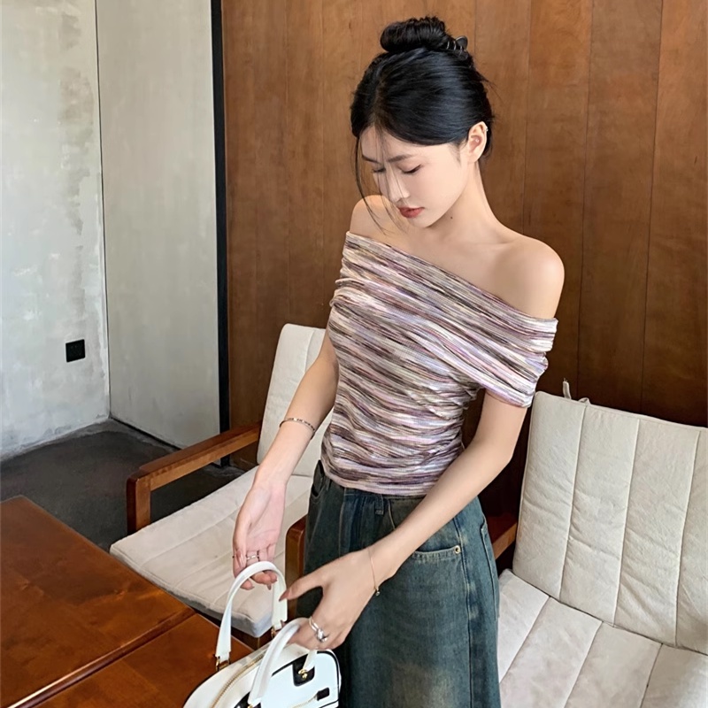 Áo Dệt Kim Sát Nách Trễ Vai Nhiều Màu Sắc Thiết Kế Quyến Rũ